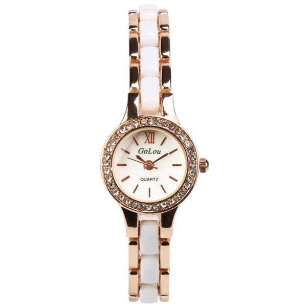 

watch women wrist quartz metal ceramic bracelet rhinestone dial analog dress watches gift montre femme a2, Slivery;brown