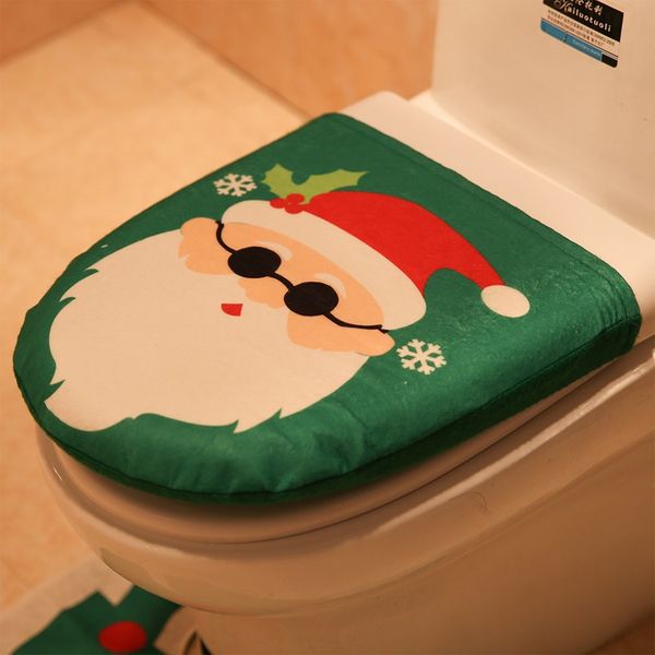 

santa claus snowmen toilet seat cover and rug set for seasonal decor 3pcs christmas bathroom sets toilet seat and tank covers toilet seats