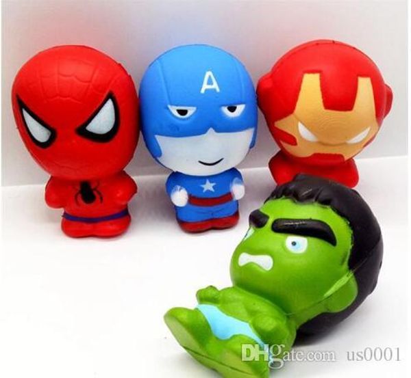 

new 11cm squishy superhero avengers iron man captain america spiderman action figures gift collection of children's toys slow rising to