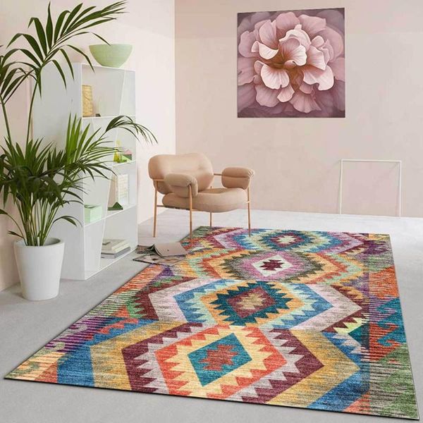 

american retro colorful carpet ethnic style bohemia rugs geometric living room bedroom carpet kids soft floor mat parlor custom