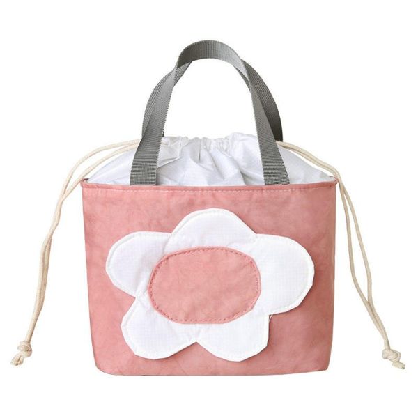 

handbag women's new retro large capacity bucket bag drawstring oxford cloth storage lunch bag, Blue;pink