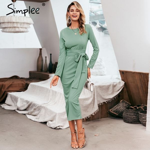 

simplee elegant bow tie women party dress autumn winter bodycon female party dresses high waist office ladies evening midi dress, Black;gray