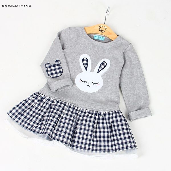 

spring baby girl clothes girl baby dress long sleeve cartoon embroiderie princess dress clothes 3 designs, Red;yellow