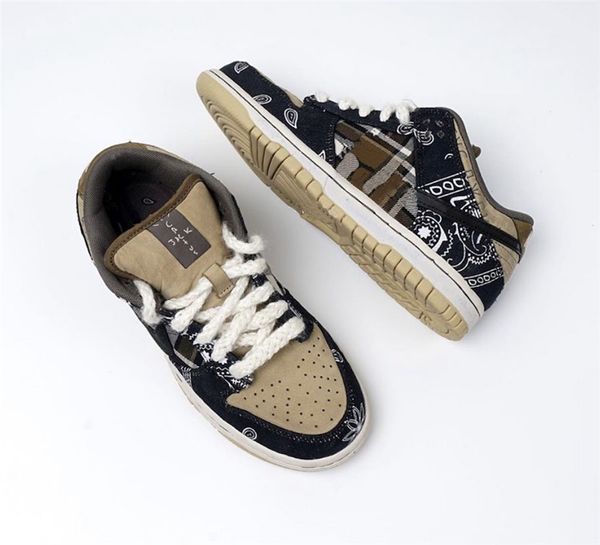 

Трэвис Скотт x низкий Prm QS кактус Джек скейтборд обувь мужчины женщины парашют бежевый Петра коричневый черный кроссовки CT5053-001 с коробкой