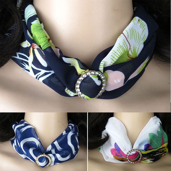 

alloy jewelry scarf europe america multi-function clothing printing chiffon necklace clavicle collar women scarf fashion, Blue;gray