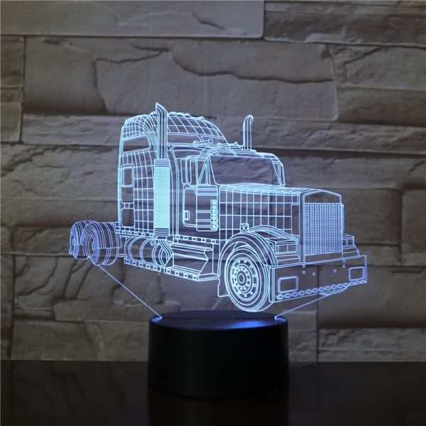 

the truck head 3d lamp battery operated modern multi-colors with remote led night light lamp unique decorative for dropshipping