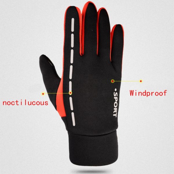 

windproof cycling bicycle gloves winter thermal fleece warm full finger touch screen gloves men women riding bike long glove hot, Black
