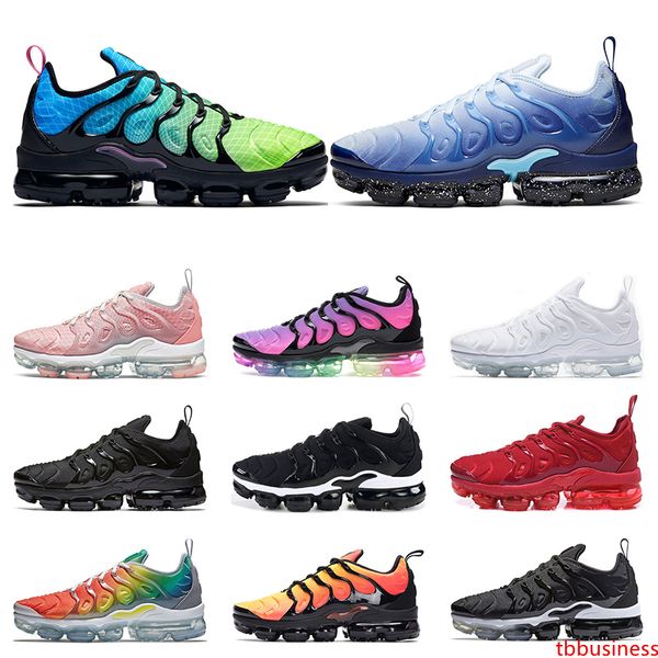 

new arrivel tn running shoes for mens tn plus ice blue aurora green triple balck white betrue women trainers sports sneaker size 36-45