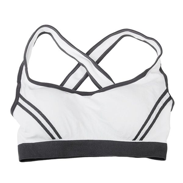 

women's seamless padded sports bra crop running yoga fitness sport vest -  (white, White;black
