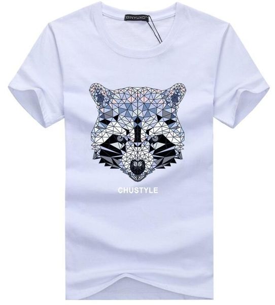 

2018 brands men's clothing tee shirts short sleeve tee shirt bear diamond bear printed cartoon casual cotton men t-shirt s-5xl, White;black