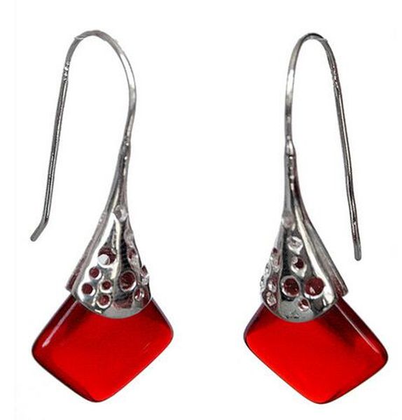 

in fact 925 silver red designed earrings 11/2 ", Golden