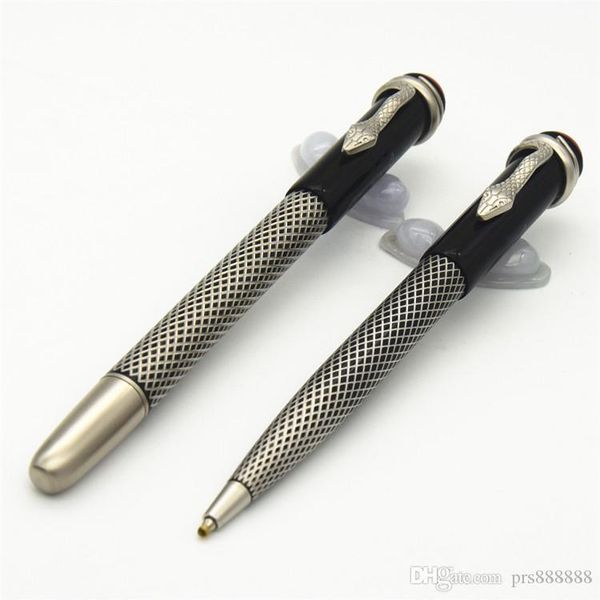 

1912 heritage serie silvery roller ball pen ballpoint pen with unique snake clip stationery office writing brand gift pens, Blue;orange