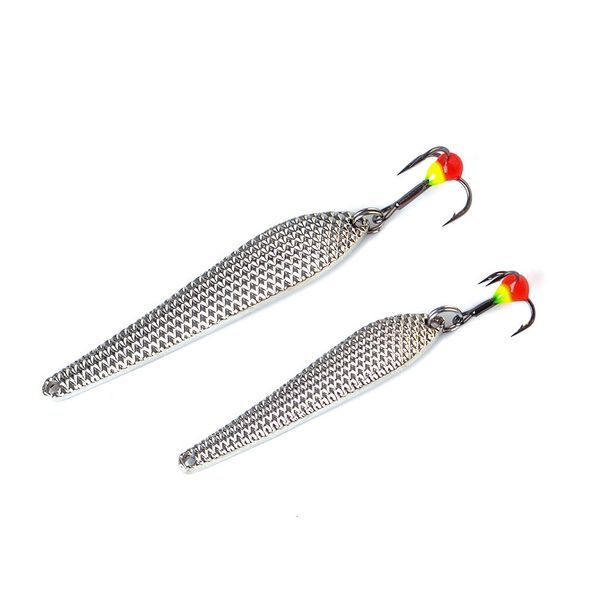 

ftk 1pc 7g/12g 55mm/70mm gold silver hard baits metal spinner spoon winter ice fishing lure with treble hook for trout pike