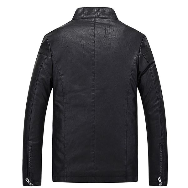 

горячий продавать +2017 осени кожаное пальто молодежи красавцы пальто slim fit trend кожаная куртка, Black