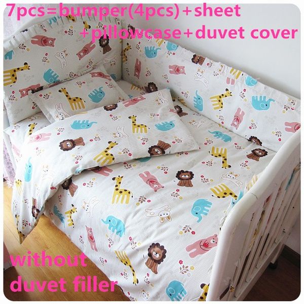 Promotion 6 Baby Crib Bedroom Set With Filler Cot Bedding Sets Duvet Cover120 60 120 70cm Full Comforter Sets For Boys Girl Quilts Bedding From
