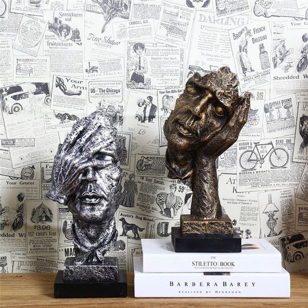 

творческий мыслитель статуя ретро абстрактные персонажи фигурка не слушайте speak смотрите миниатюрные скульптуры главной desktop craft gift