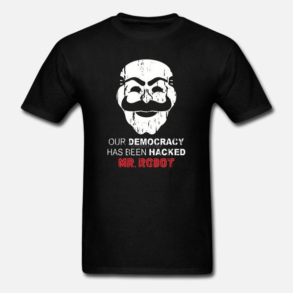 

мужчины т рубашки tee shirt mr robot mask printed summer tee футболки женщин, White;black