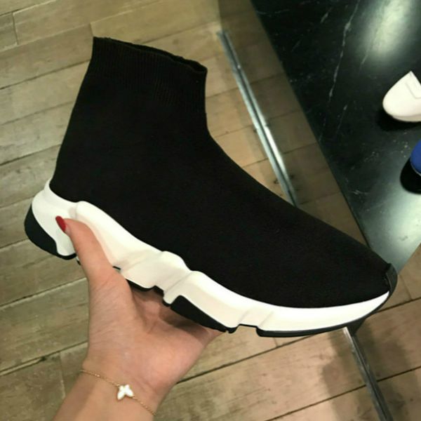 

2019 new air wool knit speed trainer sneakers classic brand mens womens fashion flat sock shoes boot arthur j2362, Black