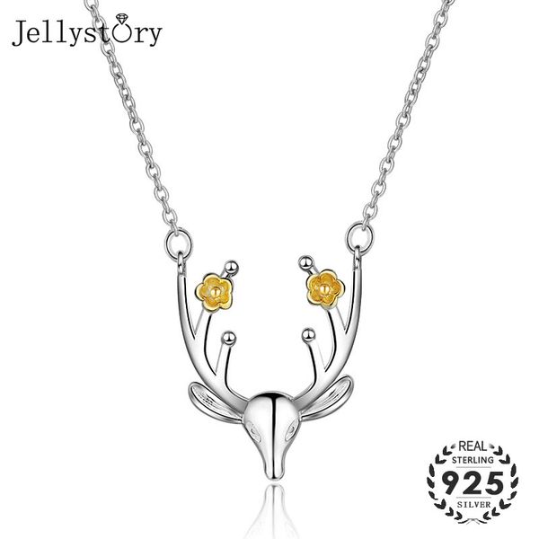 

jellystory fashion 925 sterling silver jewelry necklace with deer shape pendant for female wedding engagement promise party gift