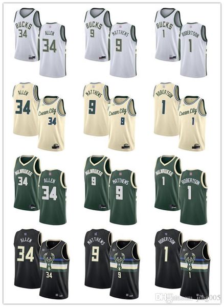 

mens womens youth milwaukee bucks 34 ray allen 1 oscar robertson 9 wesley matthews black green custom basketball jerseys, Black;red