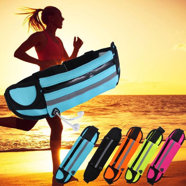 

outdoor running travel sports pockets mobile phone waist bag waterproof close-fitting multi-function men women marathon belt