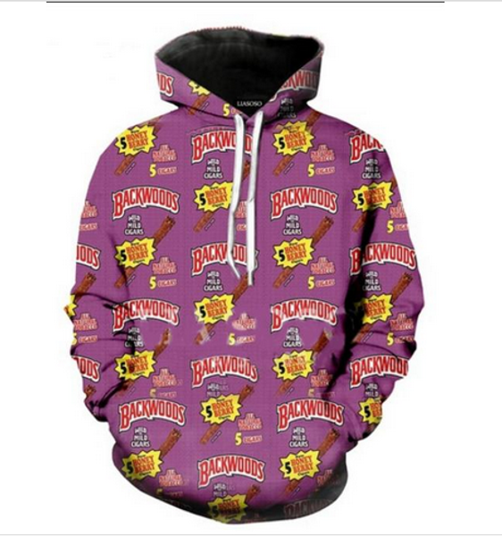 

out fashion streetwear 3d hd print casual backwoods hoodies sweatshirts men women hoodie jacket coat lms027, Black
