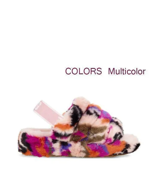 

женщины пушистые тапочки Австралия пух да mulitcolor слайд дизайнер угги повседневные сапоги мода женщины сандалии меховые слайды slippers06bd#