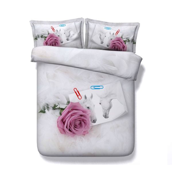 2020 Pink Flower Duvet Cover 2 Pillow Shams Bedding Sets Teens