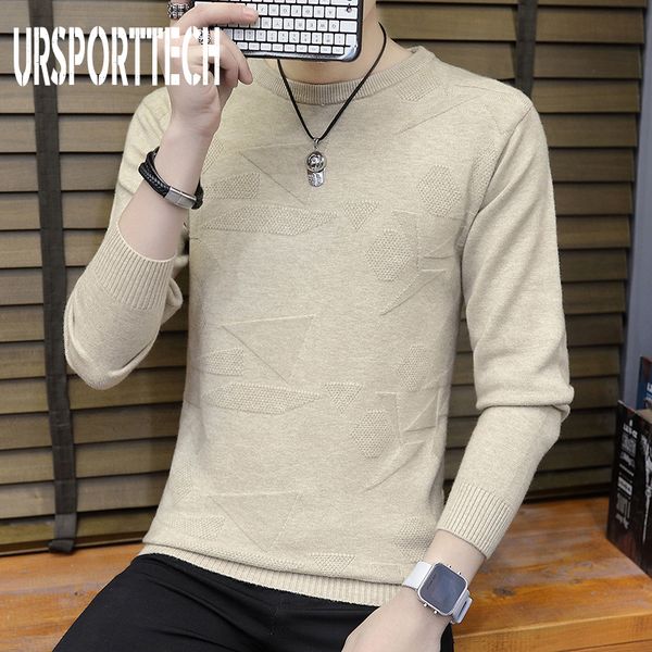 

camisola de malha homens marca de 2019 new arrival magro camisolas quentes homens pullover o-pescoço plus, White;black