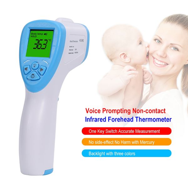

non-contact digital thermometer infrared forehead body thermometer gun baby non-contact termometro measurement thermometer, Black;white