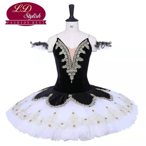 

don quixote professional ballet dance costumes black white pancake ballet tutu apperal stage performance tutus, Black;red