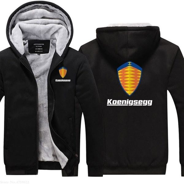 

new men sweatshirts autumn winter thicken koenigsegg sweatshirt hooded zipper casual coat long sleeve versized hoodie jacke