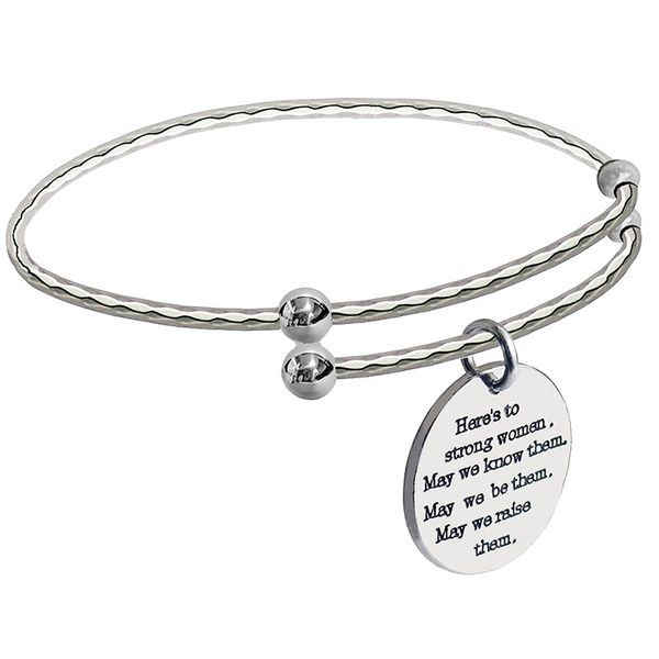 

inspirational mum charms bangles silver adjustable positive quotes engraved bracelets for femme expandable graduation gifts 2018, Black