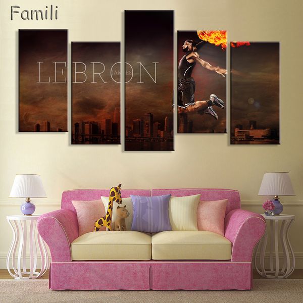 

5Panel Basketball Professional Athletes Modern Home Wall Decor Canvas Picture Art HD Print Painting Canvas Art