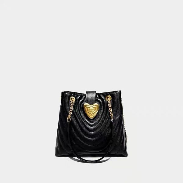 

elegant2019 genuine women's leather bucket cowhide single shoulder span joker woman package