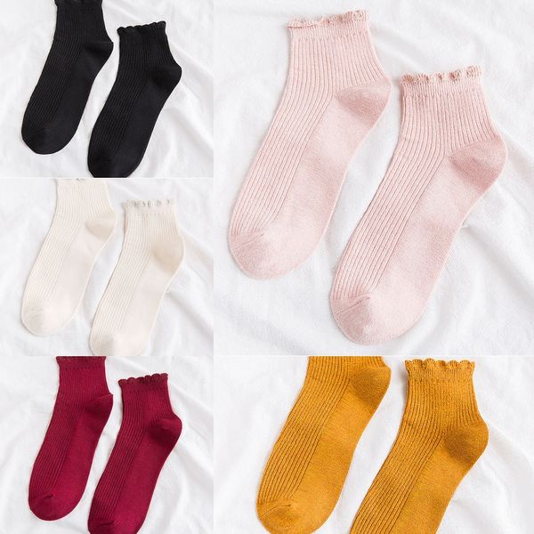 

women's cotton low-shallow academic lace boat socks style lace cute women's boat socks, Pink;yellow