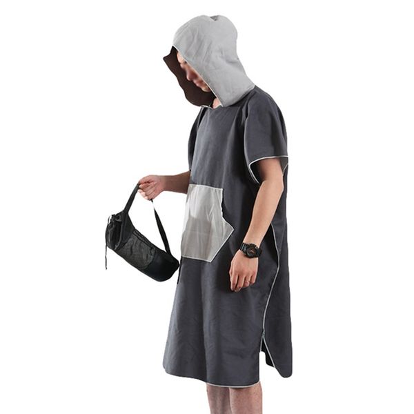 

2019 new women man beach changing robe bath towel quick-dry outdoor sports hooded cloak poncho bathrobe towels dropship