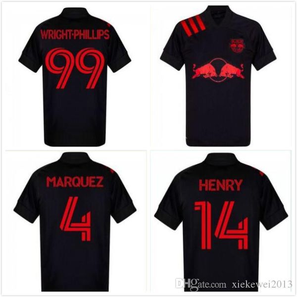 

2020 2021 new york red away soccer jerseys kaku wright-phillips royer parker long 20 21 mls murillo lawrence davis royer football shirts, Black;yellow