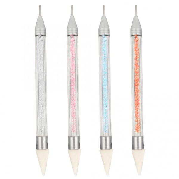 

double head nail dotting pen nail rhinestone bead picker wax pen manicure art tool nails accessoires 4 colors, Silver