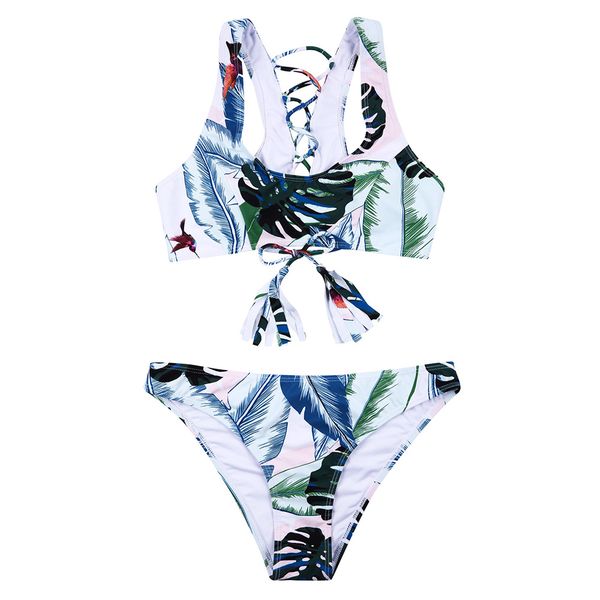 

2009 split swimming suit pure-colour printed lady bikini wholesale swimming suit for european and american foreign trade, White;black