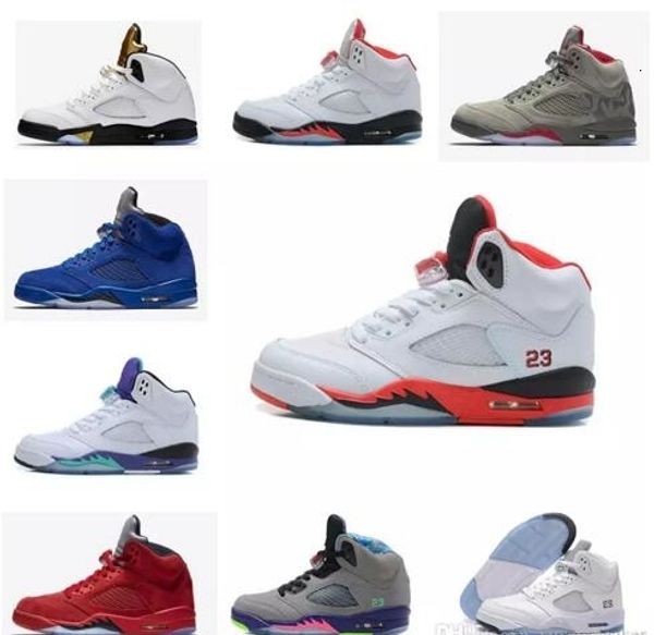 

new sport 5 basketball shoes white cement black metallic red blue suede oreo sneakers grape color bel oreo men