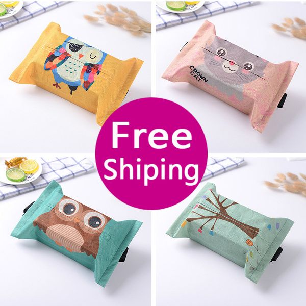 

2020 cartoon car tissue holder animal tissue boxes car box holder girl accessories case napkin box