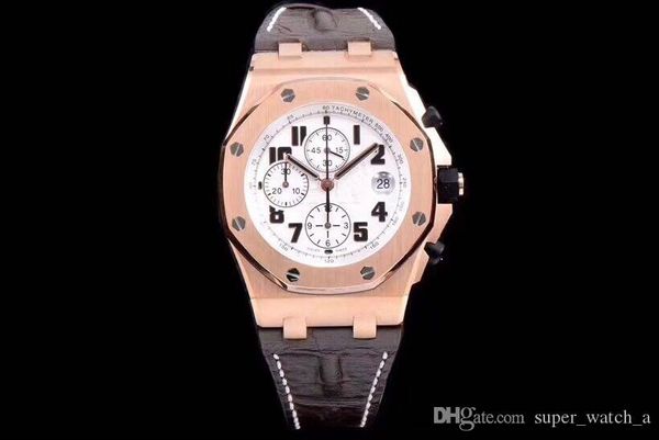 

jf super-5 26170 montre de luxe 42*16 mm asia7750 full-automatic movement watches 316l fine steel case timing function designer watches, Slivery;brown