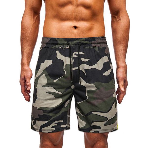 

2019 camouflage casual shorts male brand clothing beachwear drawstring waist loose sport beach shorts sweatpants print, White;black