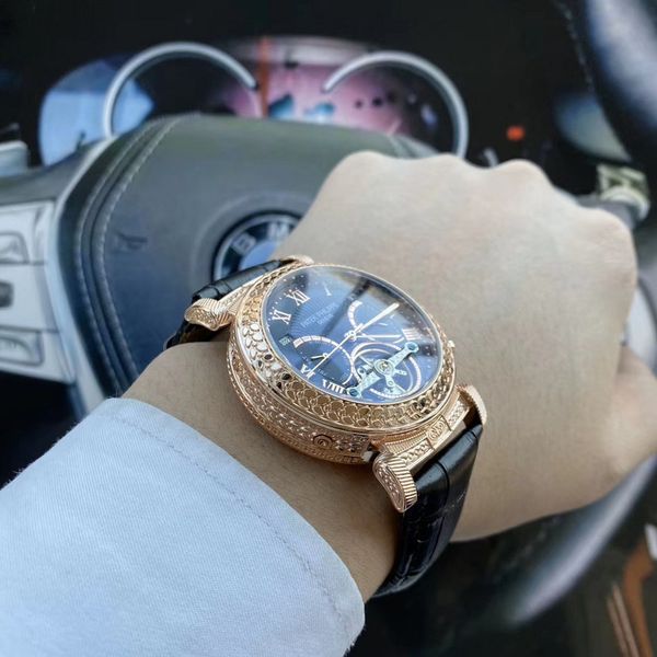 

P-топ бренд роскошных часов турбийон механические автоматические наручные часы Мужские Часы с бриллиантами циферблат даты день для мужской rejoles подарок качества