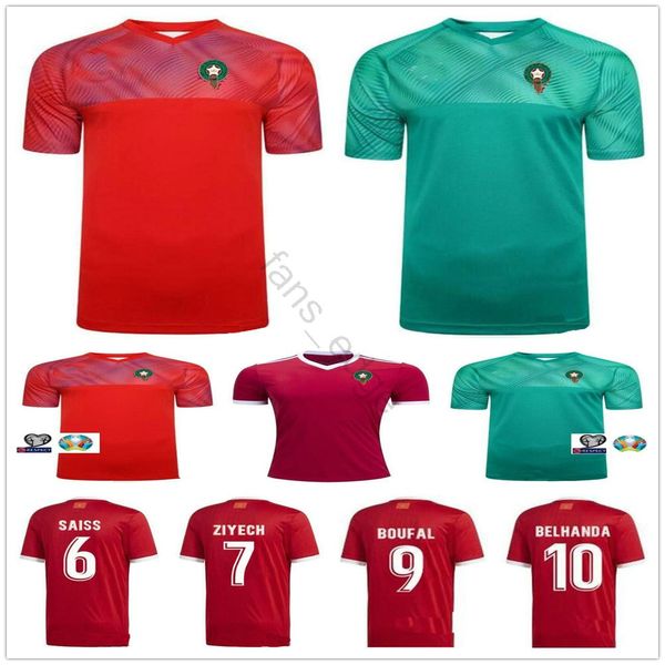 

2019 2020 morocco soccer jersey home away 19 20 maillot de foot ziyech boufal fajr munir ait bennasser amrabat custom football shirt, Black