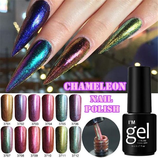 

1pcs iridescent flakies chameleon nail polish wonderworld series sequins uv glue nail art lacquer manicure glitter polish