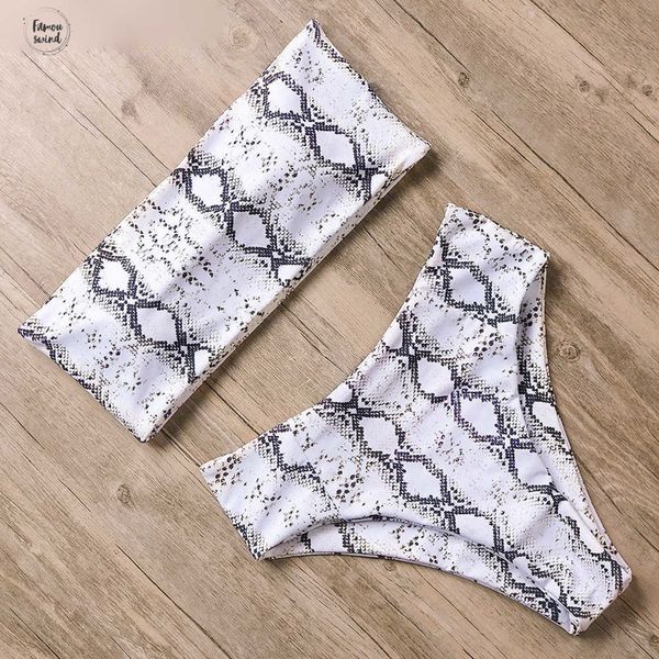 

высокая талия бикини установить sexy swimsuit женщины змеи печать купальники лета женщин купальный костюм бразильский бандо 2019 бикини, White;black