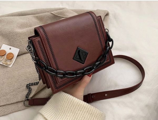 

цепочка дизайн искусственная кожа crossbody сумки для женщин 2020 мода мини плечо сумка леди качество сумки