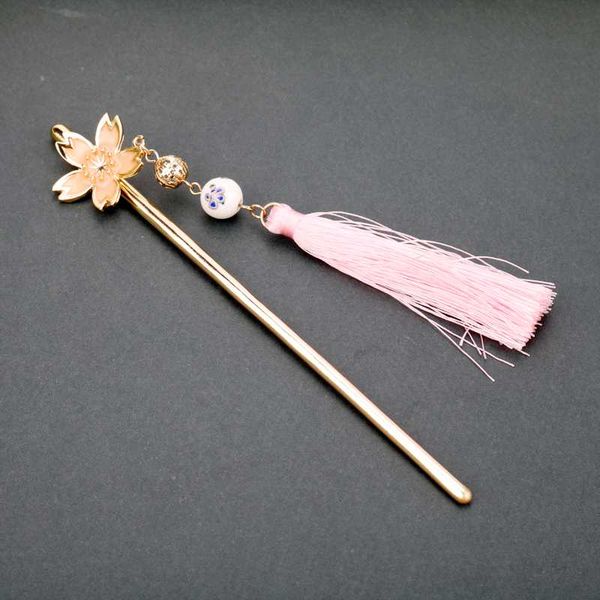 

dongsheng chinese style flower tassel hair sticks vintage design metal flower women hair accessories vintage jewelry-10, Golden;white